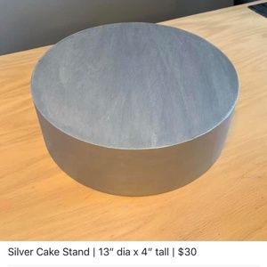 Silver Wooden Cake Stand